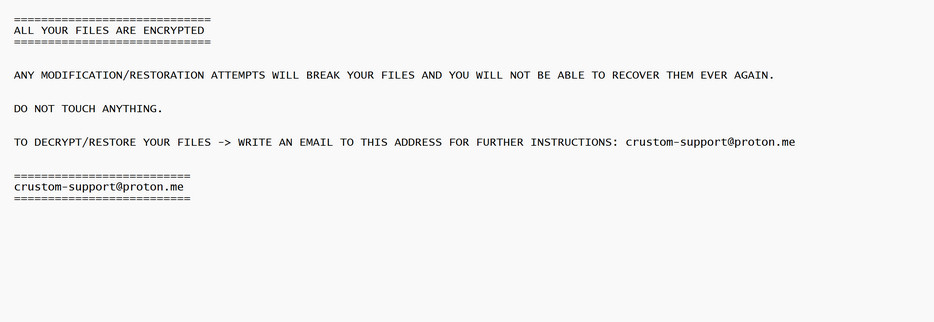 Image: Crustom ransomware