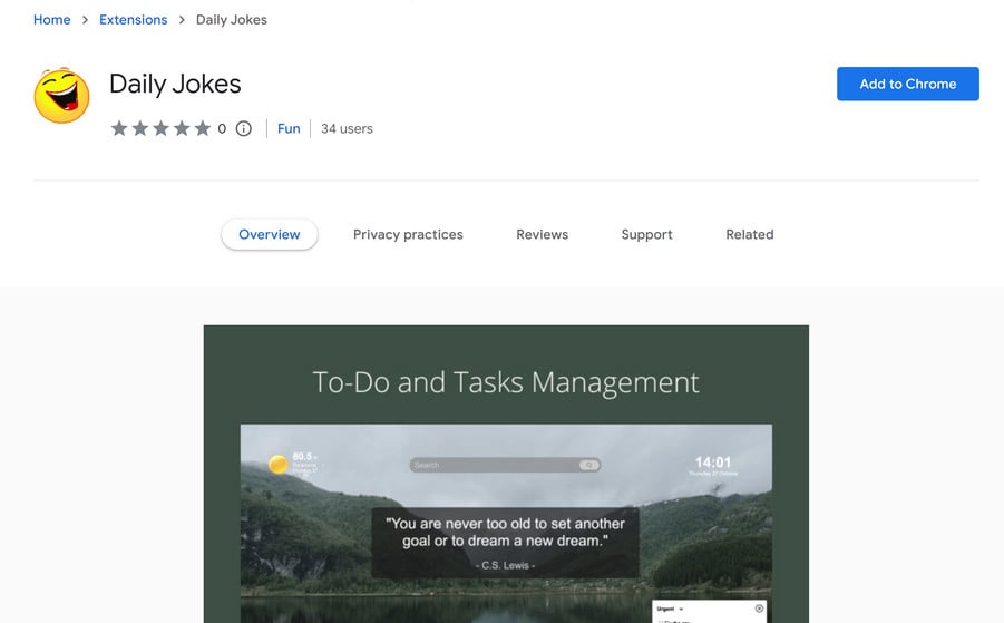 Image: Daily Jokes Chrome Extension