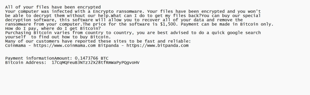 Image: Encrypto ransomware