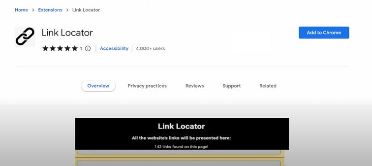 Image: Link Locator Chrome Extension