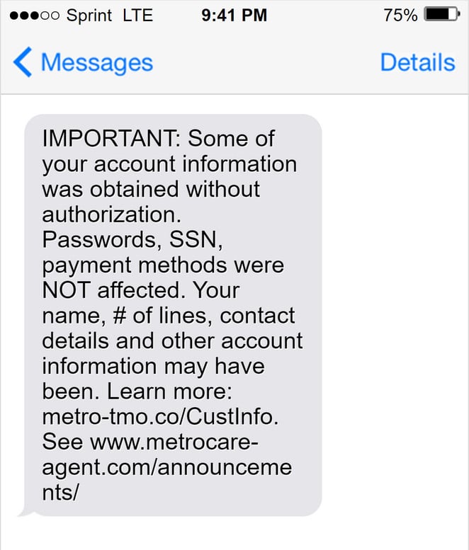 Metro-TMO Metro PCS 2963 Text Message Scam - Explained