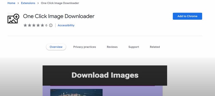 Image: One Click Image Downloader Chrome Extension