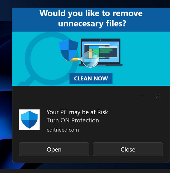 Image: Would You Like To Remove Unnecessary Files Pop-up Ads Scam