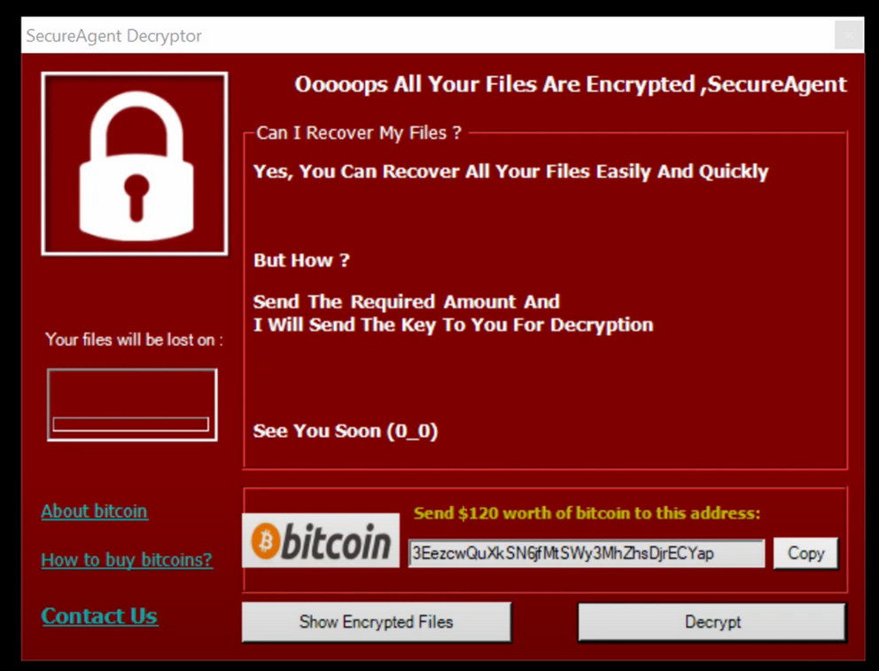 Image: SecureAgent ransomware