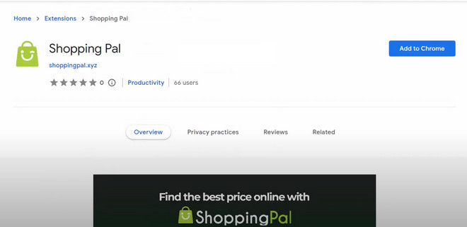 Image: Shopping Pal Chrome Extension