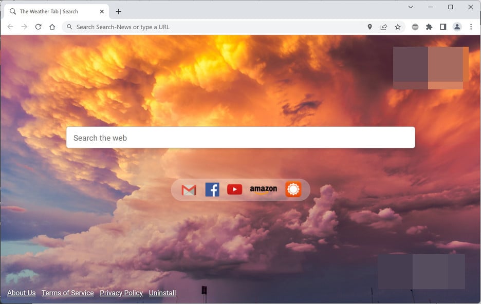 Image: The Weather Tab Chrome new tab page