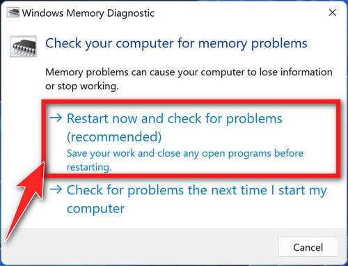 Windows Memory Diagnostic tool