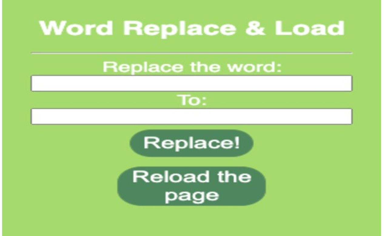 Image: Word Replace And Load Chrome Extension