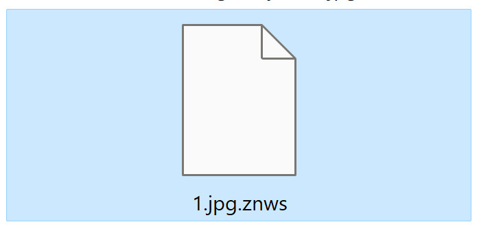 Image: File encrypted by the ZNWS Ransomware