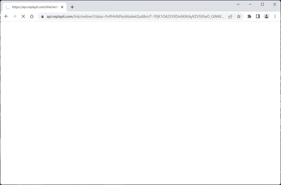 Image: Chrome browser is redirected to Api.Mplayit.com