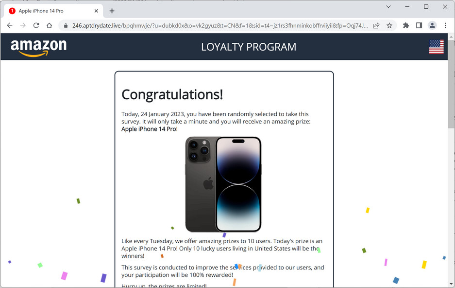 Image: Aptdrydate.live Survey Scam