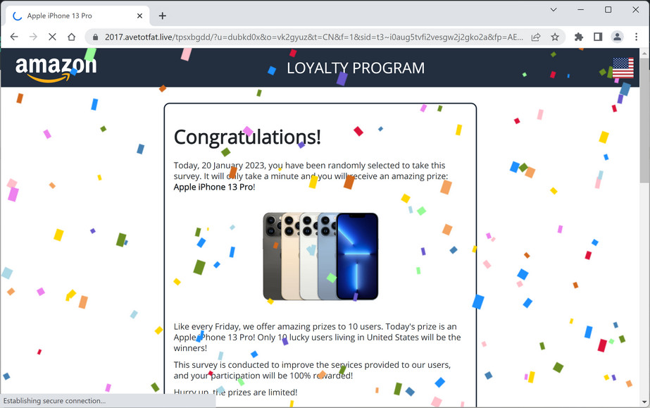 Image: Avetotfat.live Survey Scam