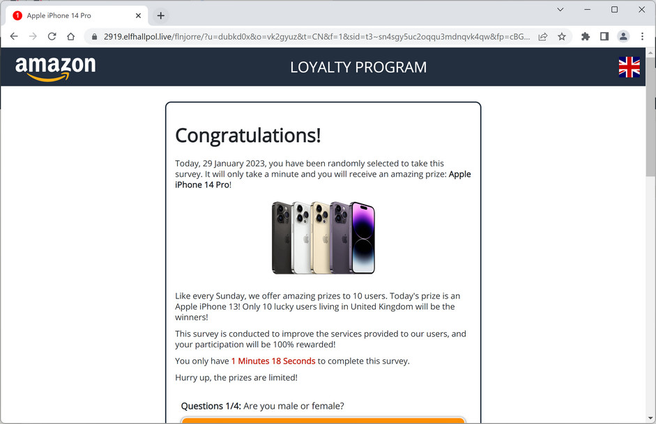 Image: Elfhallpol.live Survey Scam