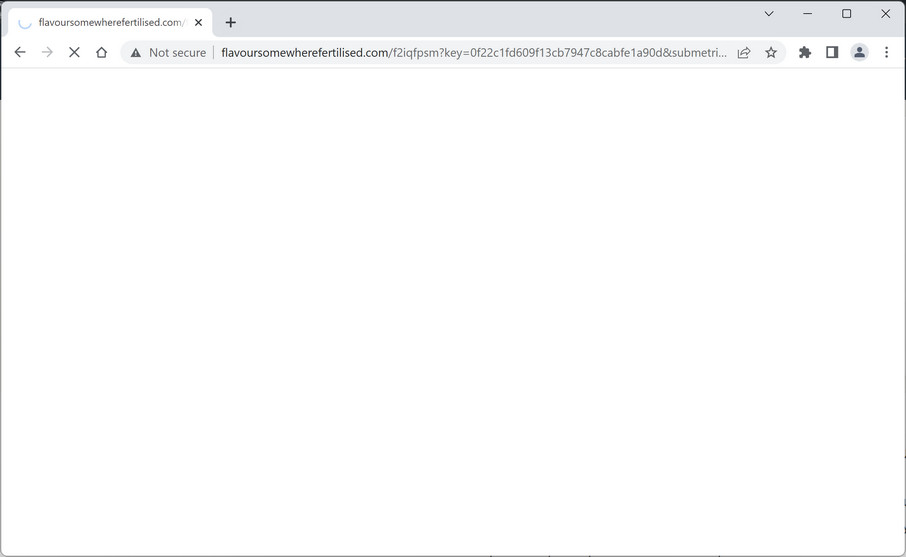 Image: Chrome browser is redirected to Flavoursomewherefertilised.com