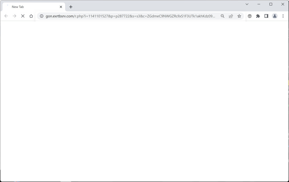 Image: Chrome browser is redirected to Gon.exrtbsrv.com