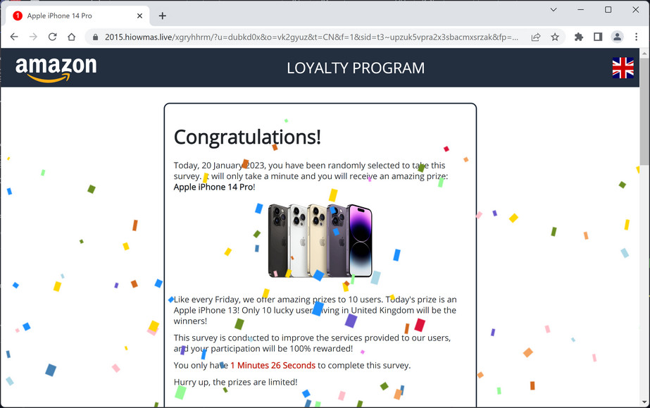 Image: Hiowmas.live Survey Scam
