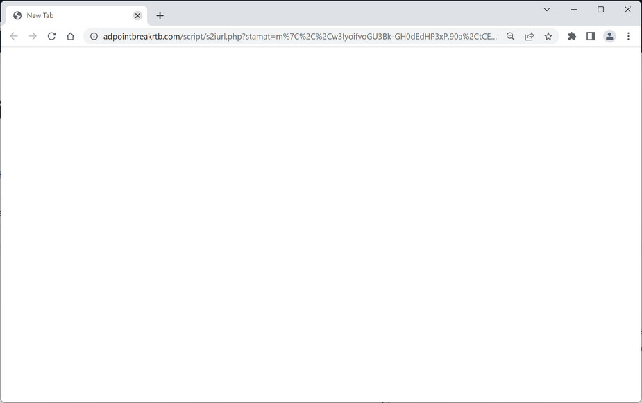 Image: Chrome browser is redirected to Adpointbreakrtb.com