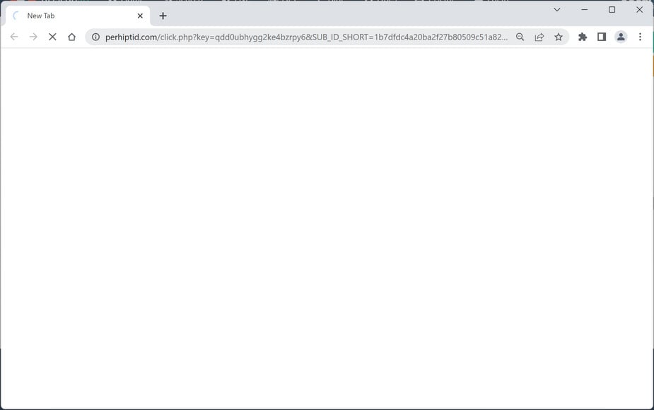 Image: Chrome browser is redirected to Perhiptid.com