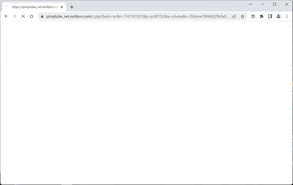 Image: Chrome browser is redirected to Pimptube_net.exrtbsrv.com