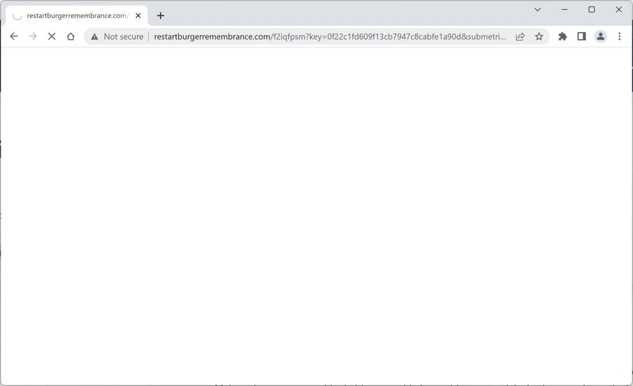 Image: Chrome browser is redirected to Restartburgerremembrance.com