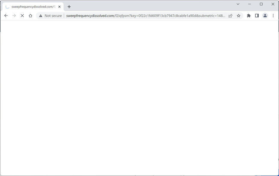 Image: Chrome browser is redirected to Sweepfrequencydissolved.com