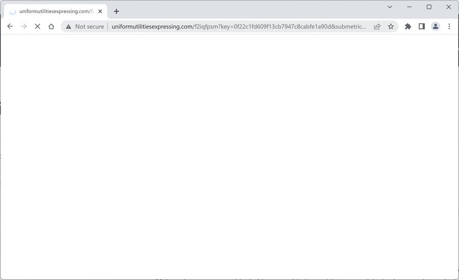 Image: Chrome browser is redirected to Uniformutilitiesexpressing.com