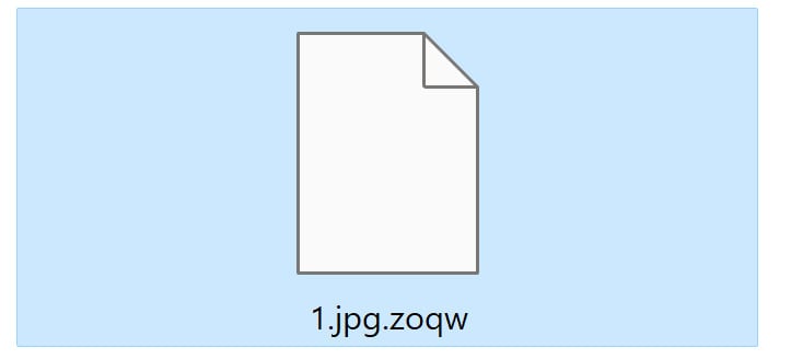 Image: File encrypted by the ZOQW Ransomware