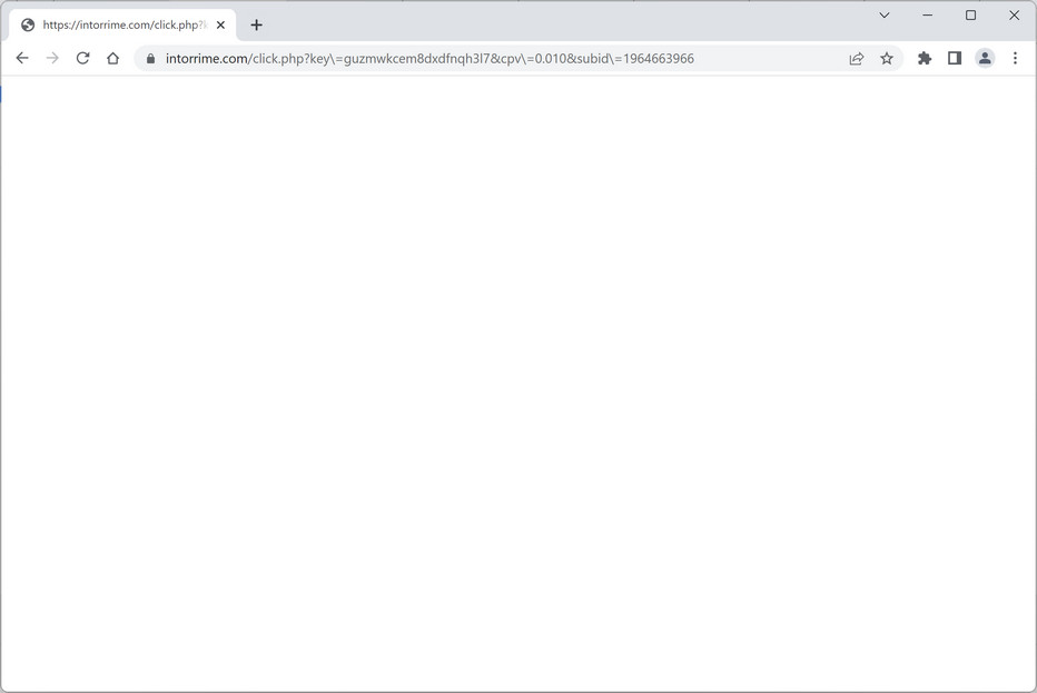 Image: Chrome browser is redirected to Intorrime.com