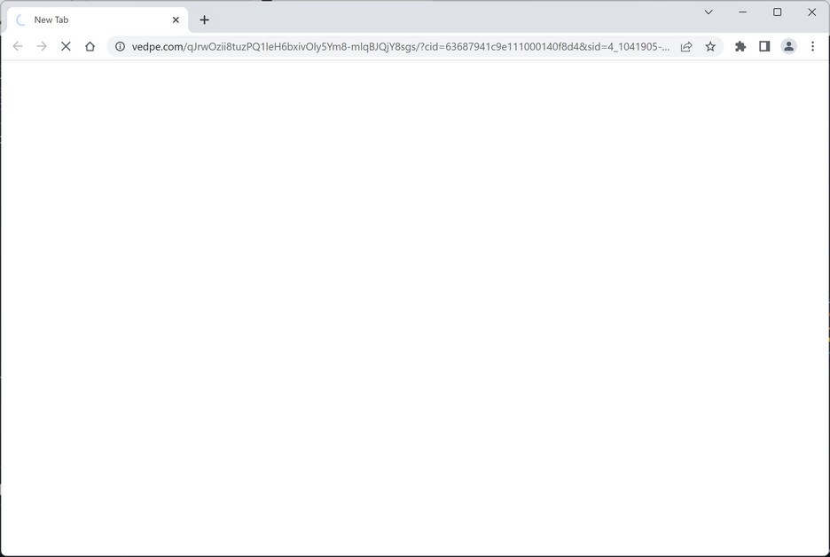 Image: Chrome browser is redirected to the Vedpe.com site
