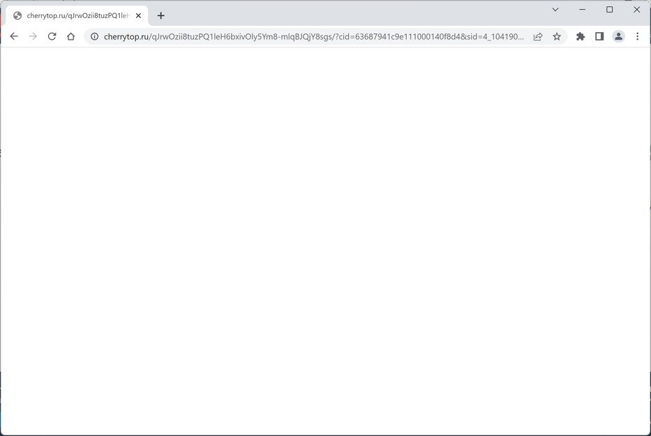 Image: Chrome browser is redirected to the Cherrytop.ru site