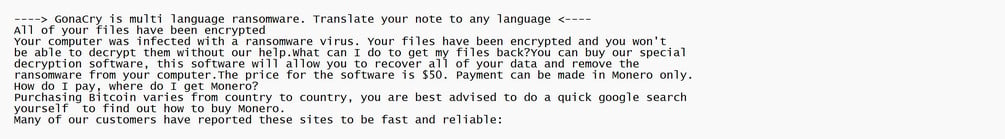 Image: GonaCry ransomware