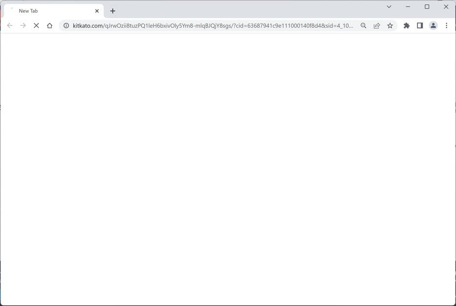 Image: Chrome browser is redirected to the Kitkato.com site