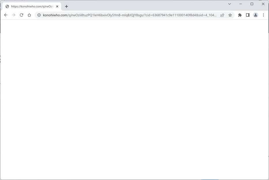 Image: Chrome browser is redirected to the Konohiwho.com site