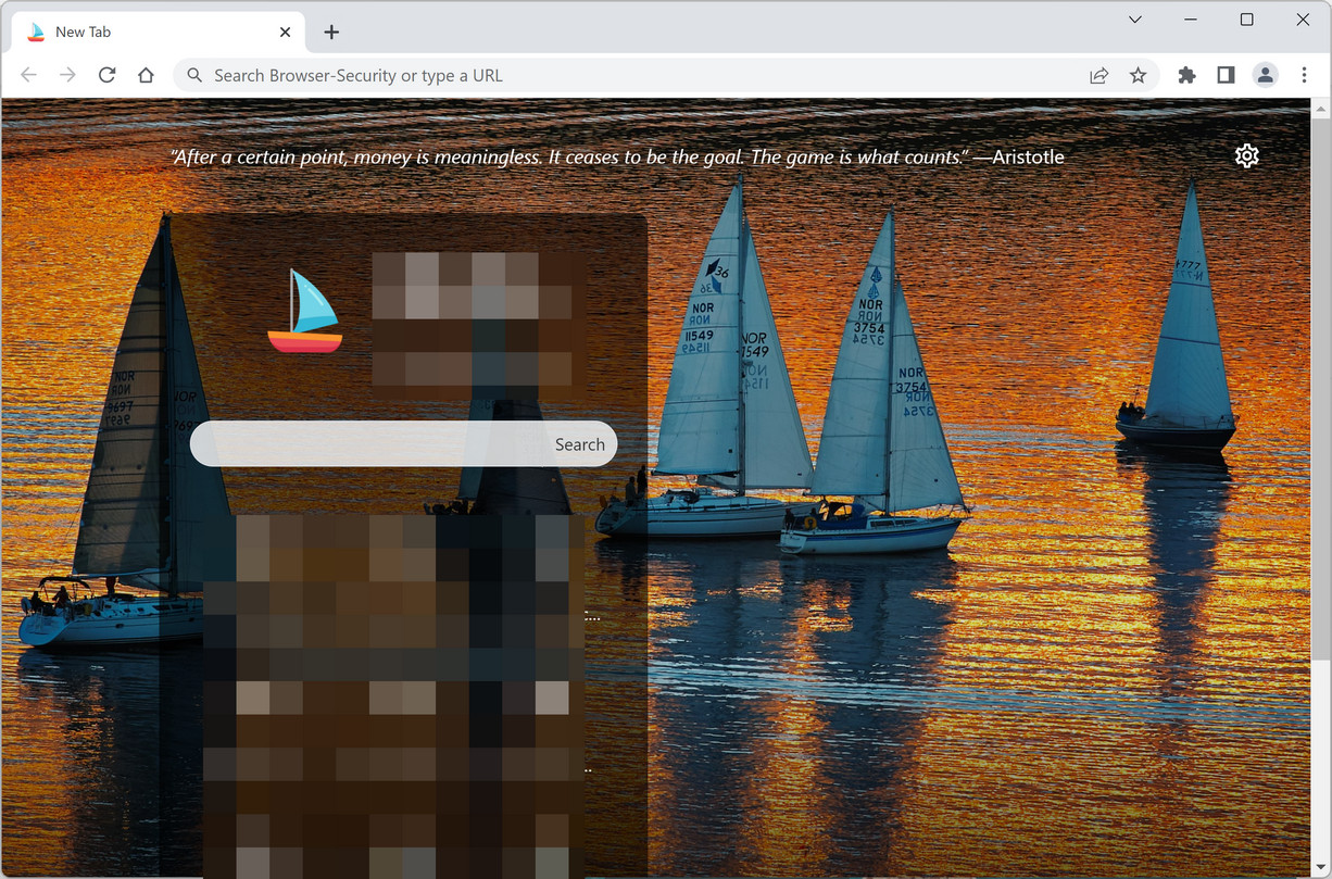 Image: Nautica Chrome new tab page