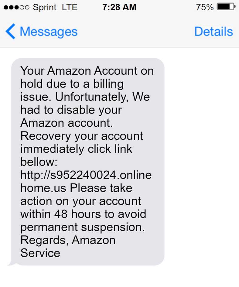 Onlinehome.us Text Message Scam