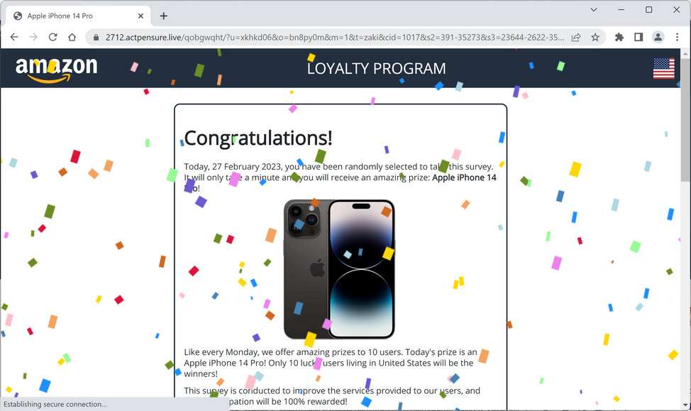 Image: Actpensure.live Survey Scam