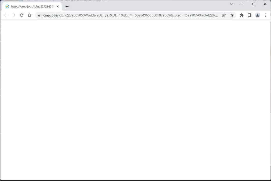 Image: Chrome browser is redirected to Cmp.jobs