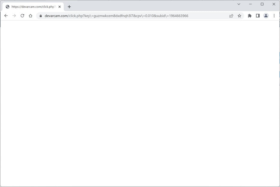 Image: Chrome browser is redirected to Devarcam.com