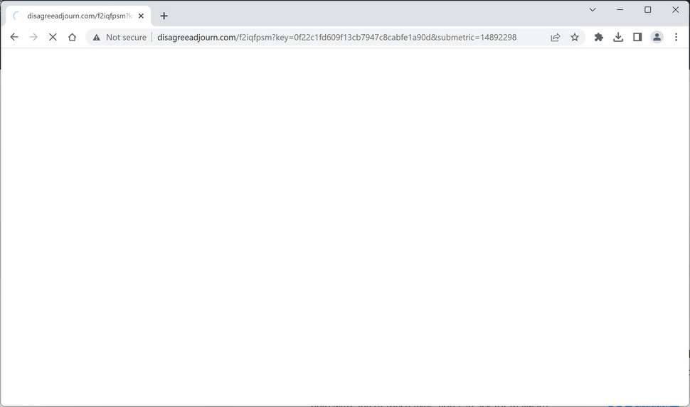 Image: Chrome browser is redirected to the Disagreeadjourn.com site