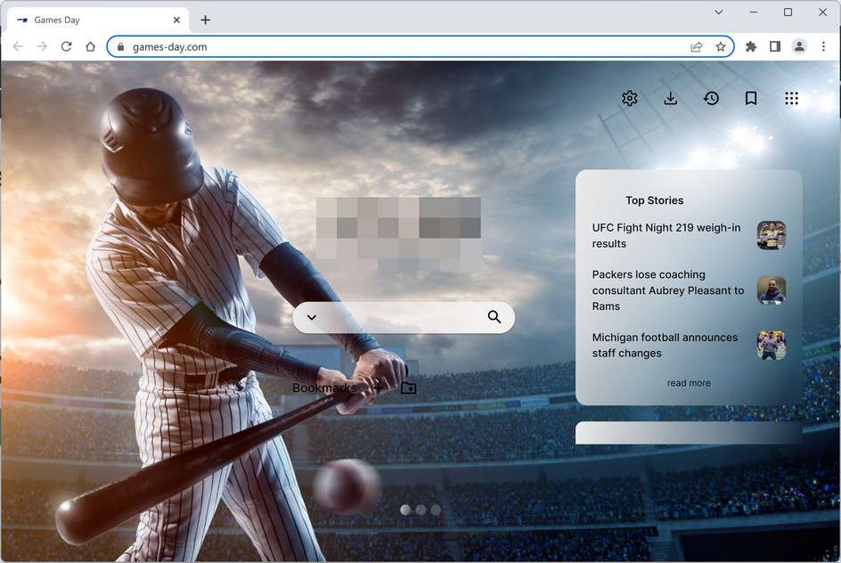 Image: Games Day Chrome new tab page