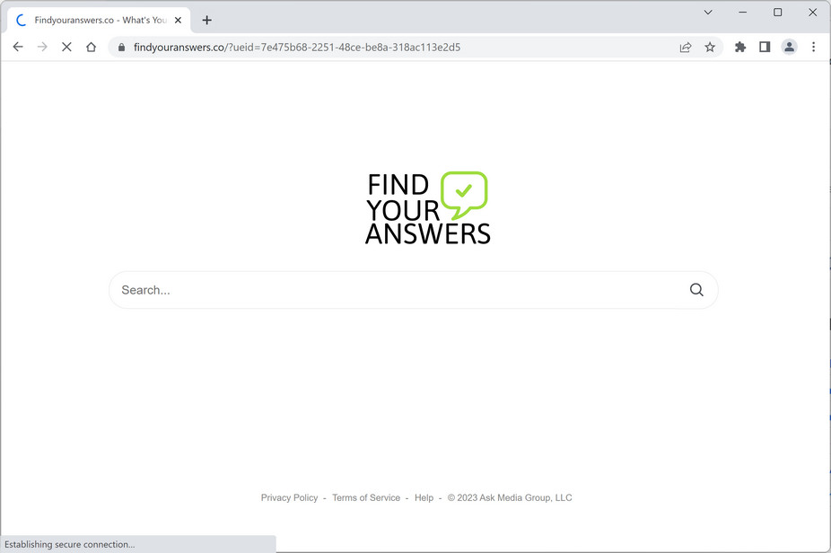 Image: FindYourAnswers.co Browser Redirect