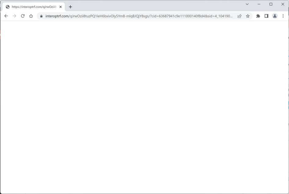 Image: Chrome browser is redirected to the Interoptrf.com site