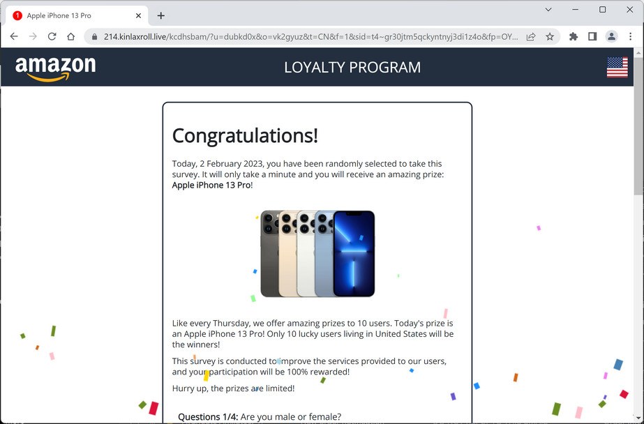 Image: Kinlaxroll.live Survey Scam