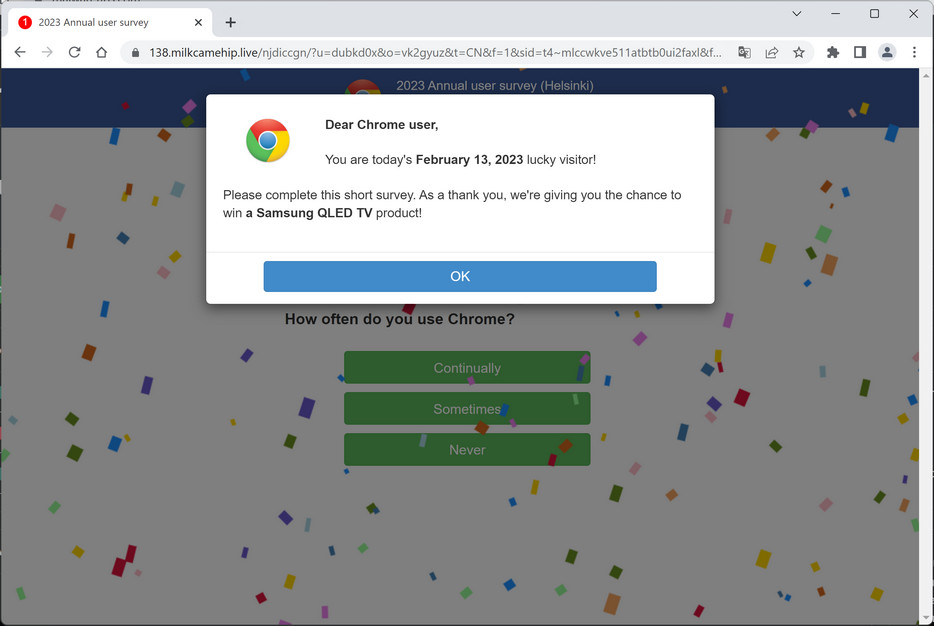 Screenshot of Milkcamehip.live Ads