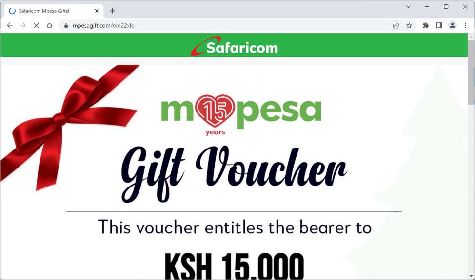 Mpesagift.com Pop-up Ads