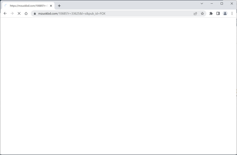 Image: Chrome browser is redirected to Mzuokbd.com