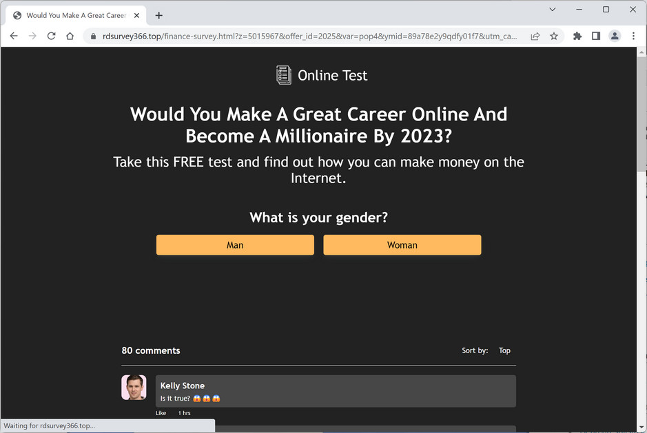 Screenshot of Rdsurvey366.top Ads