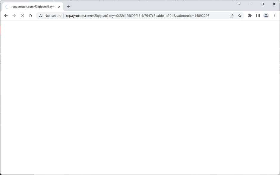 Image: Chrome browser is redirected to the Repayrotten.com site