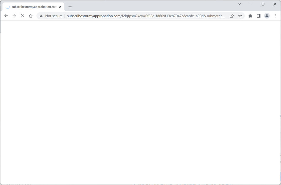 Image: Chrome browser is redirected to Subscribestormyapprobation.com