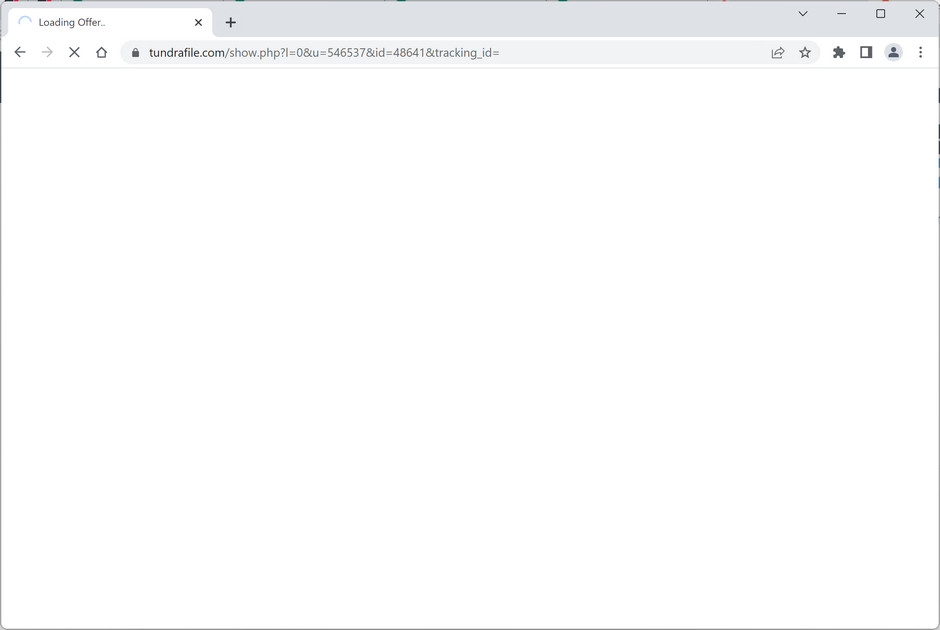 Image: Chrome browser is redirected to the Tundrafile.com site
